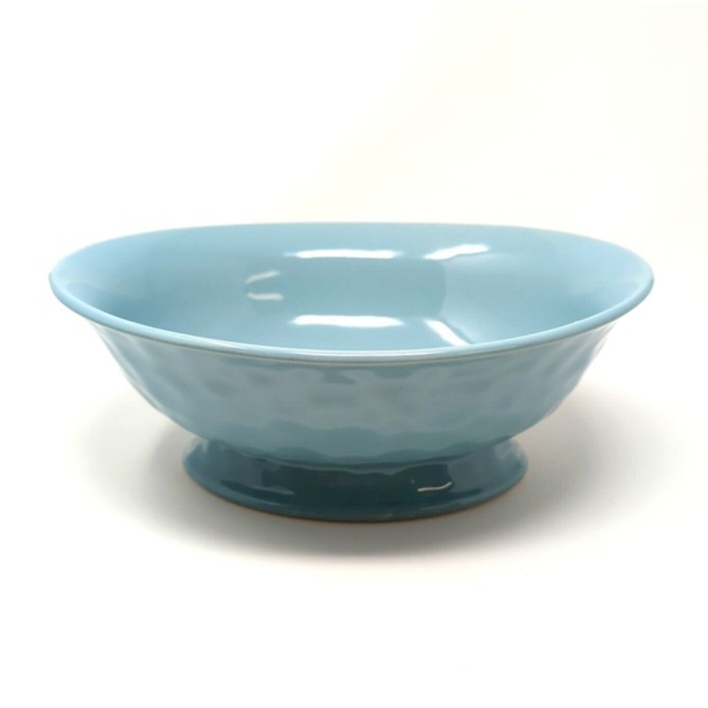Temp-tations Thanks & Giving 2-qt Pedestal‎ Serving Bowl Blue Temptations